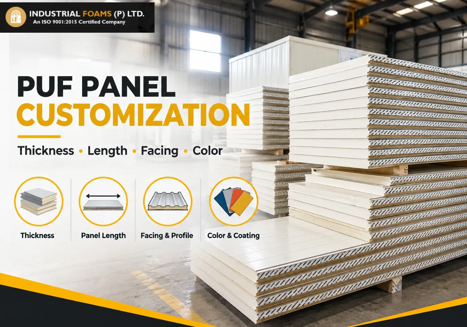 PUF Panel Customization Thickness Length Facing and Color Options