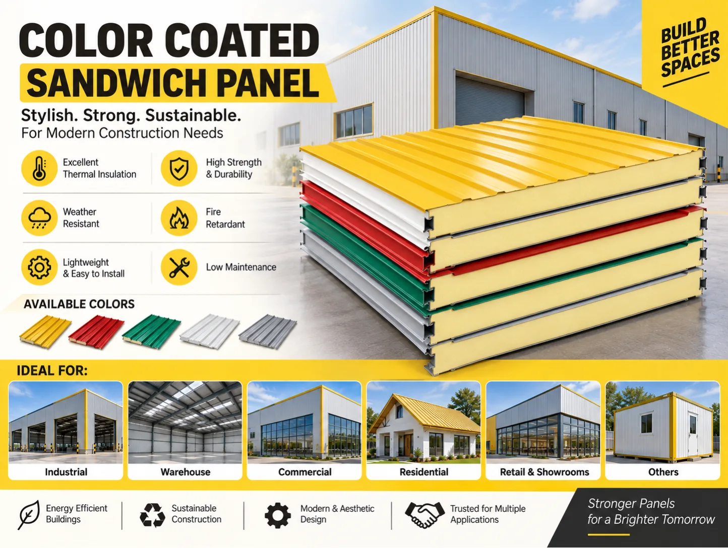 Color Coated Sandwich PUF Panel